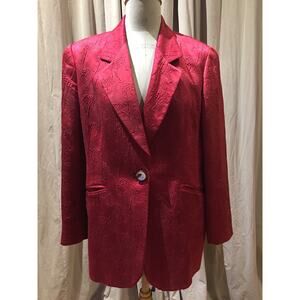 Gianfranco Ferre Silk Jaquard Vintage 80’s Jacket Size 14 XL